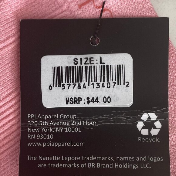 nanette lepore Nylon Spandex Ribbed Hipster Panties Bubble Gum Pink Sz L NWT - Picture 5 of 7